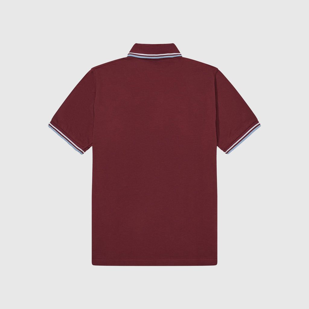 Fred Perry SS Twin Tipped Fred Perry Shirt - 106 Maroon / White / Ice Back 