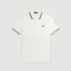 Fred Perry SS Twin Tipped Polo Shirt - Snow White / Aubergine Front