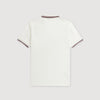 Fred Perry SS Twin Tipped Polo Shirt - Snow White / Aubergine Back 