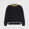 Fred Perry Striped V Neck Jumper - Navy Back 