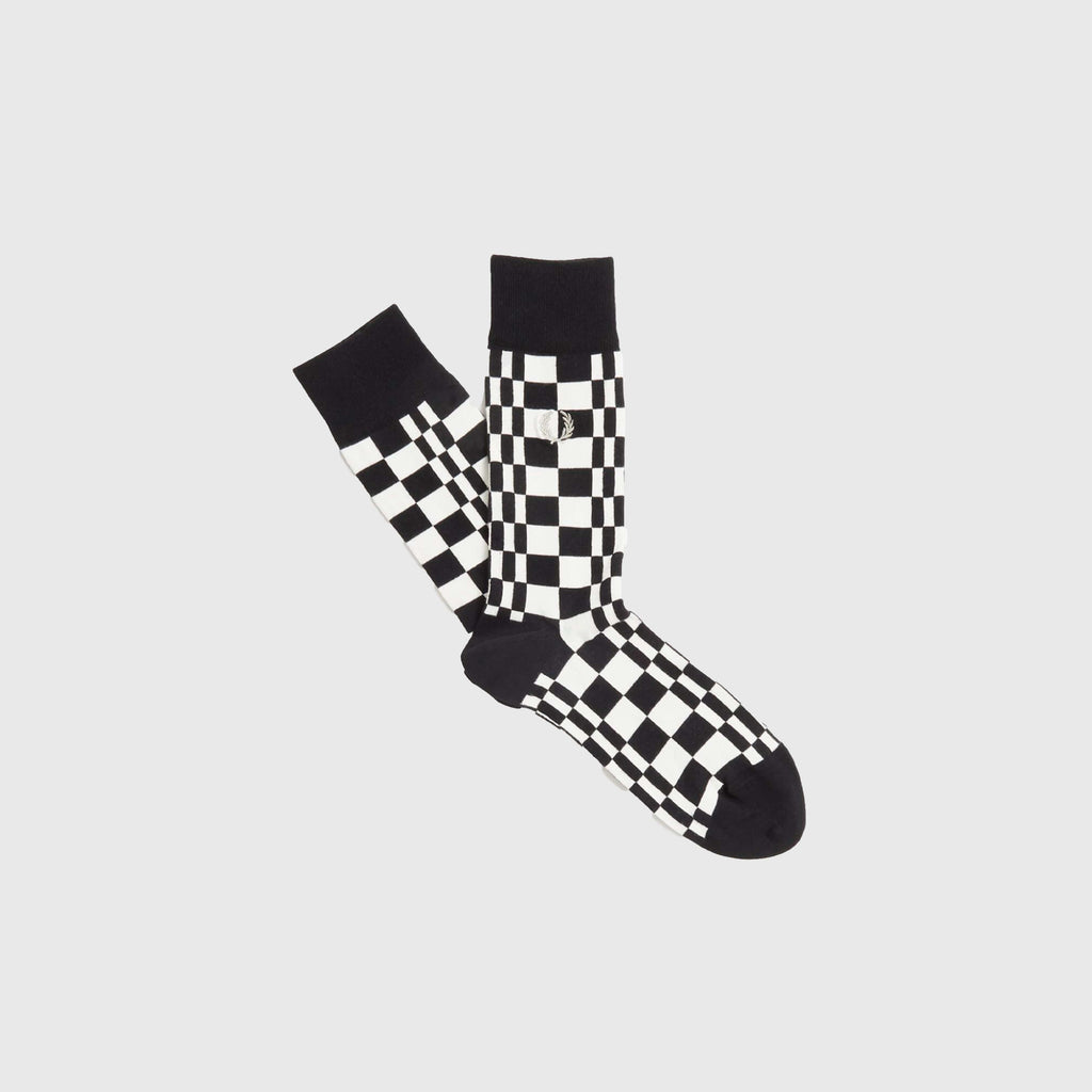 Fred Perry Chequerboard Sock - Black / Ecru
