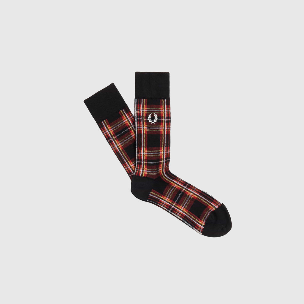Fred Perry Stewart Tartan Socks - Red