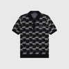 Fred Perry Chevron Stripe Knitted Shirt - Black - Front