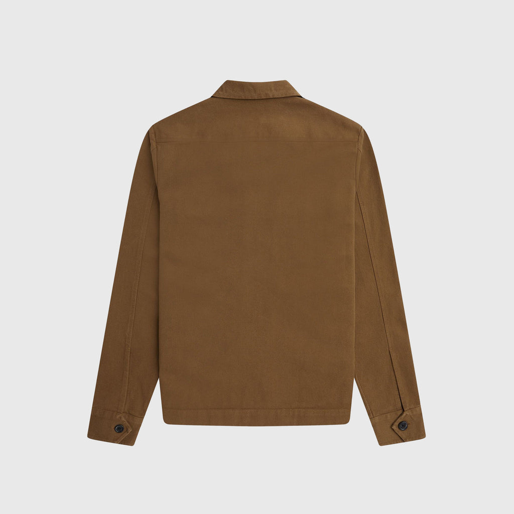 Fred Perry Heavy Twill Overshirt - Shaded Stone - Back