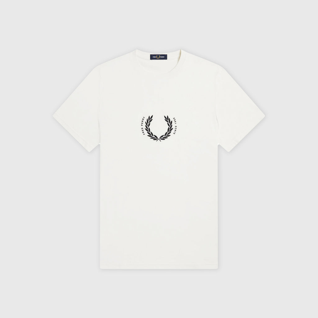 Fred Perry SS Circle Branding Tee - Snow White - Front