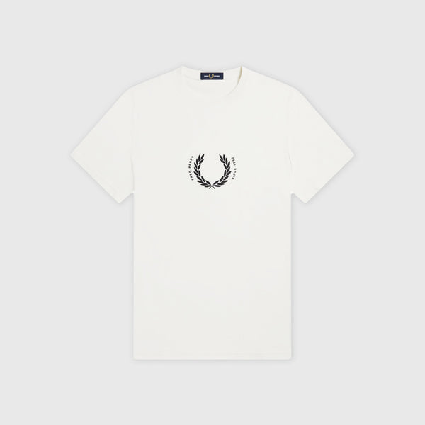 Fred Perry SS Circle Branding Tee - Snow White - Front