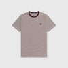 Fred Perry Fine Stripe T-Shirt - Oxblood / Ecru - Front