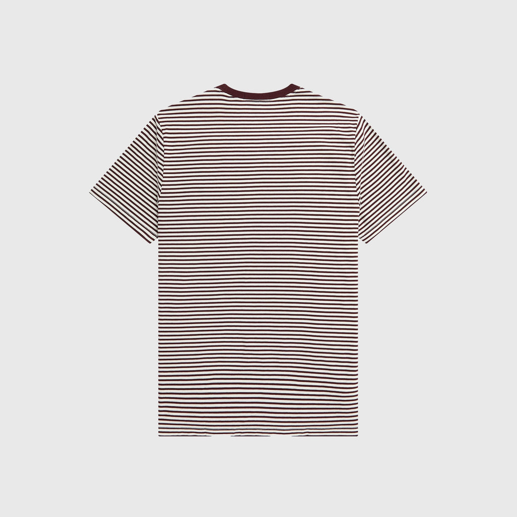Fred Perry Fine Stripe T-Shirt - Oxblood / Ecru - Back