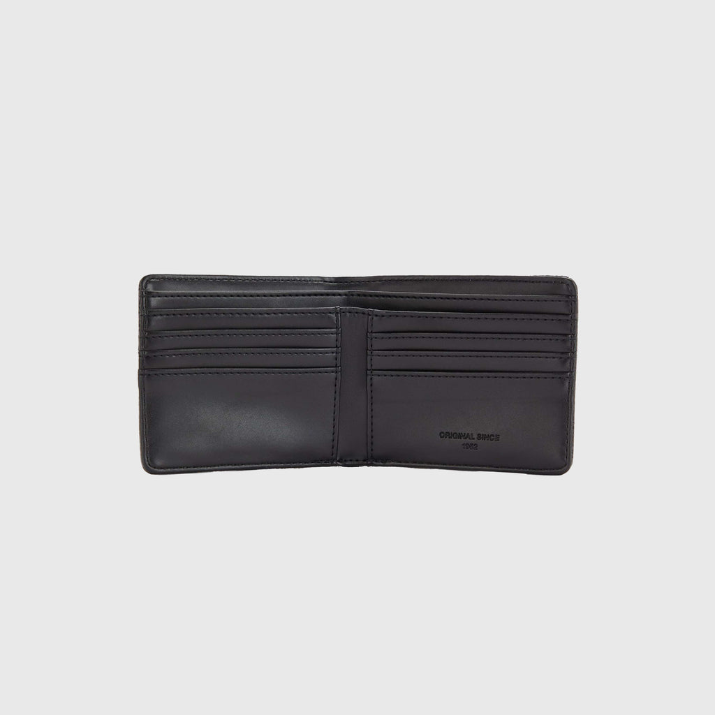 Fred Perry Scotch Grain Textured PU B Wallet - Black - Front Open