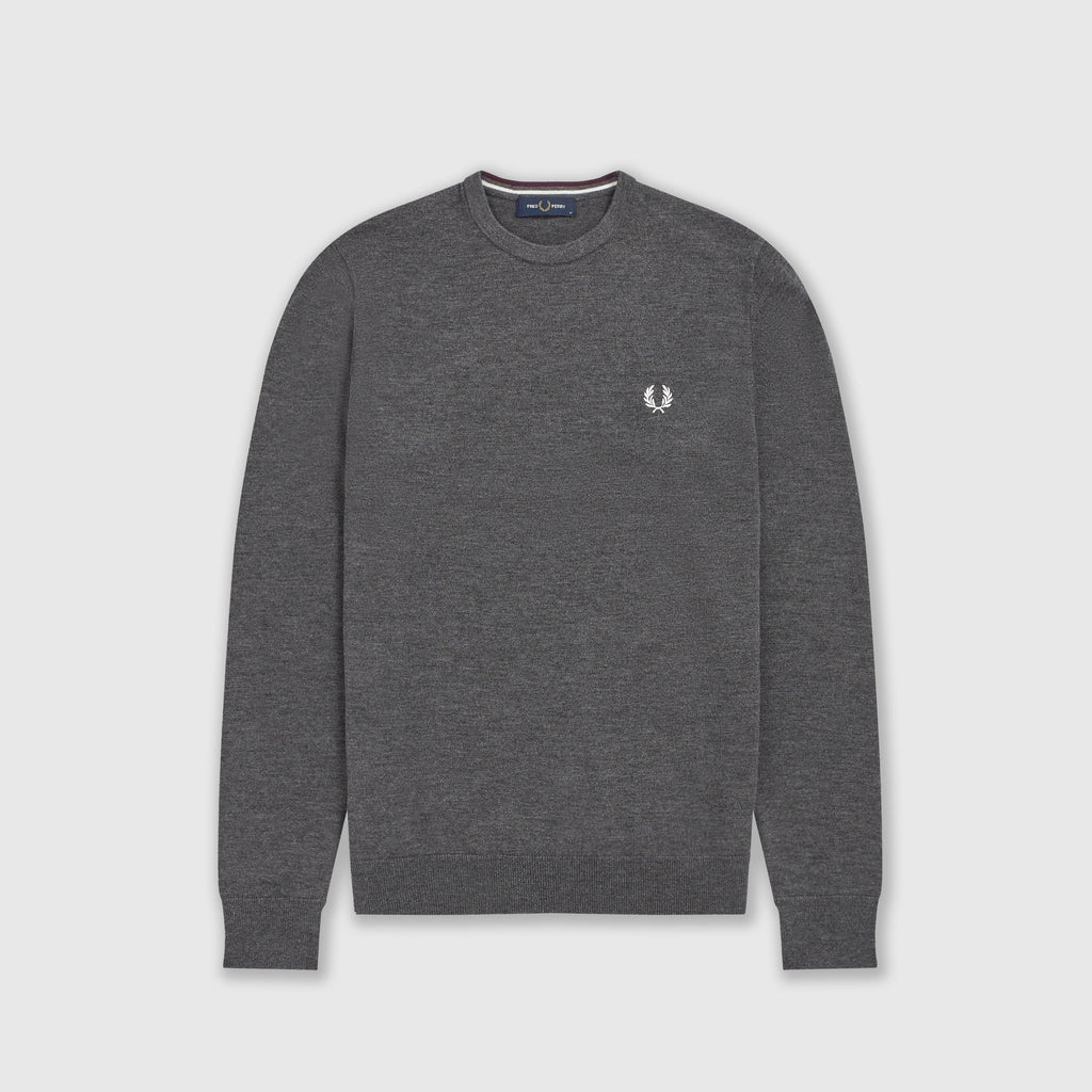 Fred Perry Classic Crew Neck Jumper - Graphite Marl Front