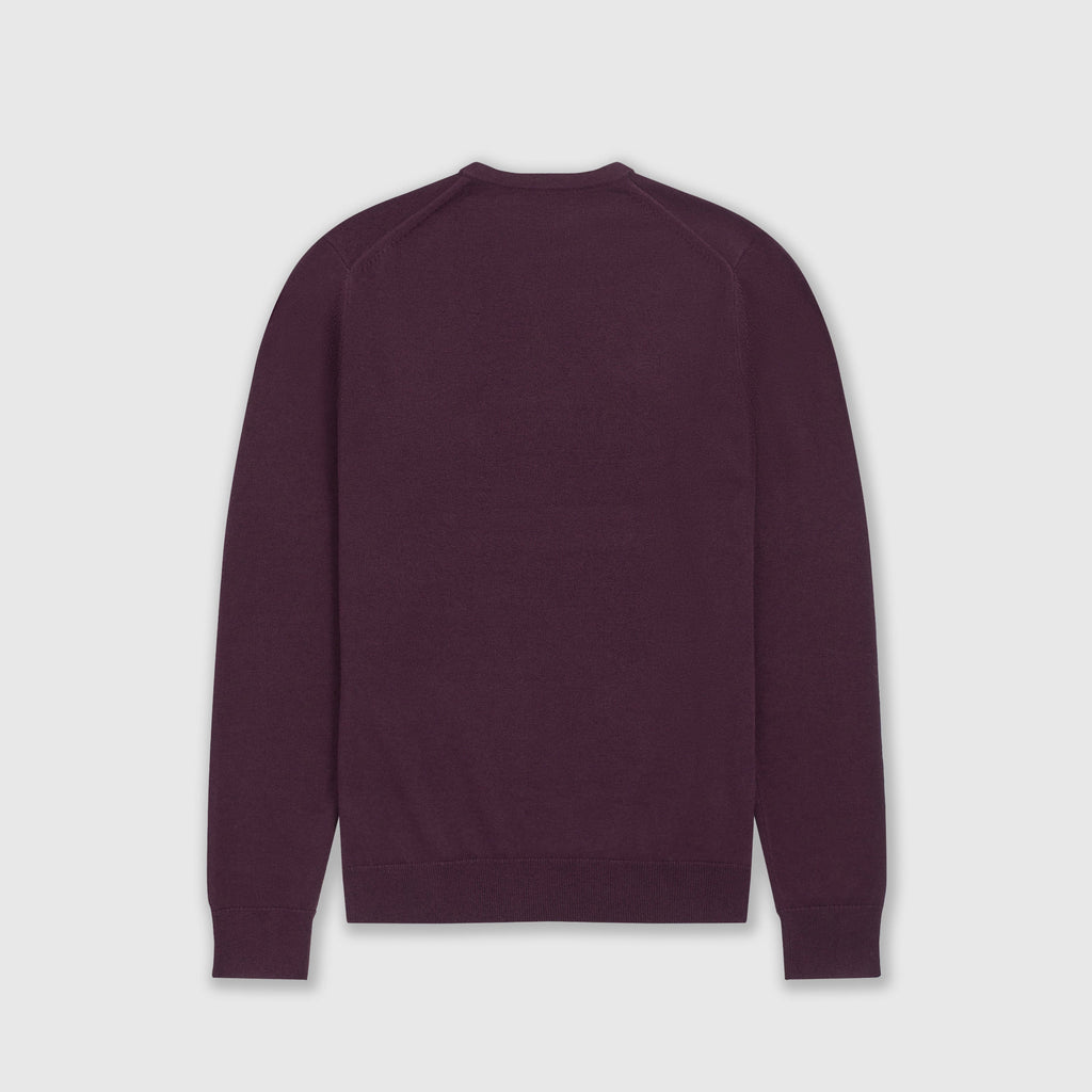 Fred Perry Classic Crew Neck Jumper - Rich Mahogany Back