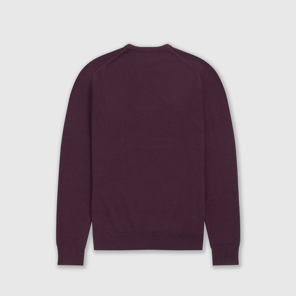 Fred Perry Classic Crew Neck Jumper - Rich Mahogany Back