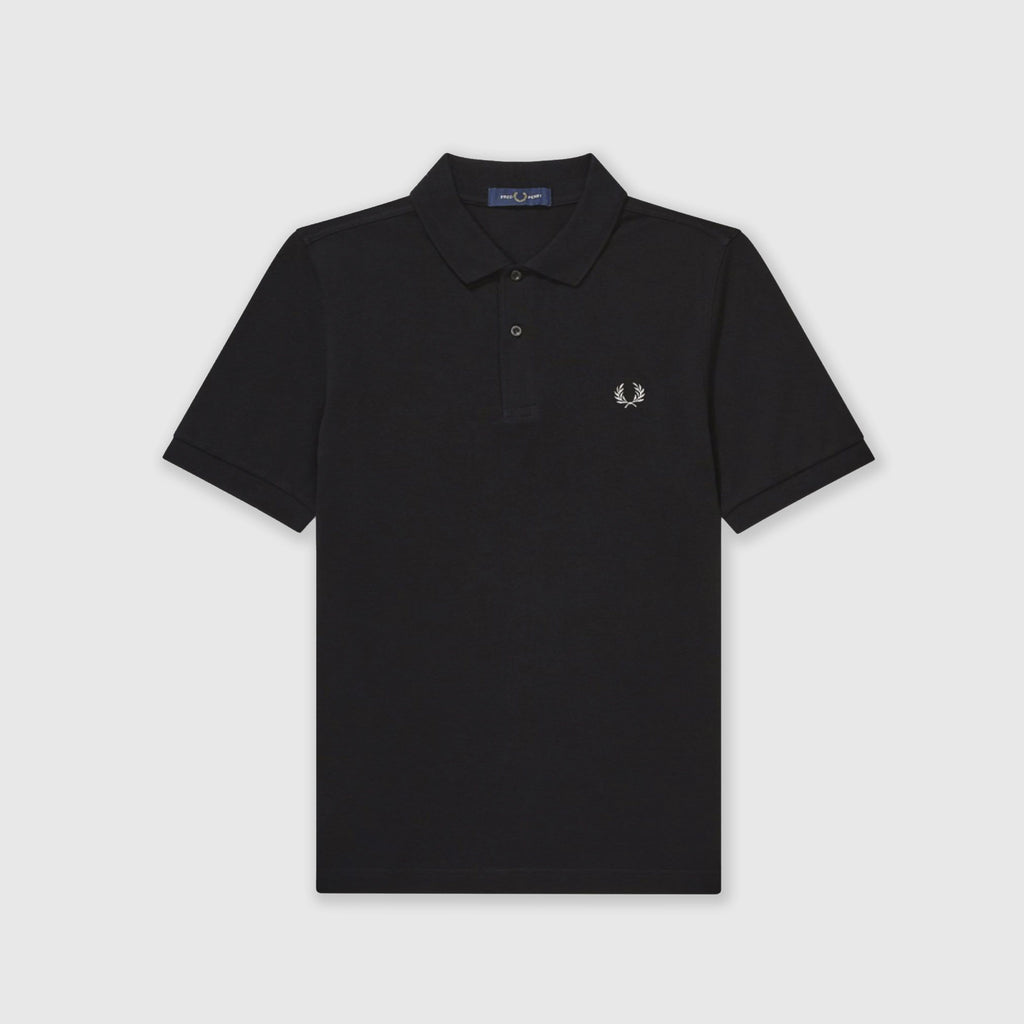 Fred Perry SS Plain Fred Perry Shirt - Black / Chrome Front