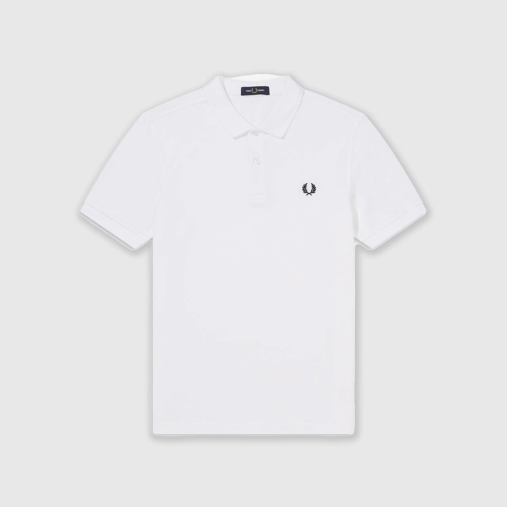 Fred Perry SS Plain Polo Shirt - White Front
