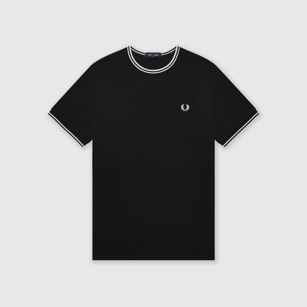 Fred Perry SS Twin Tipped Tee - Black Front