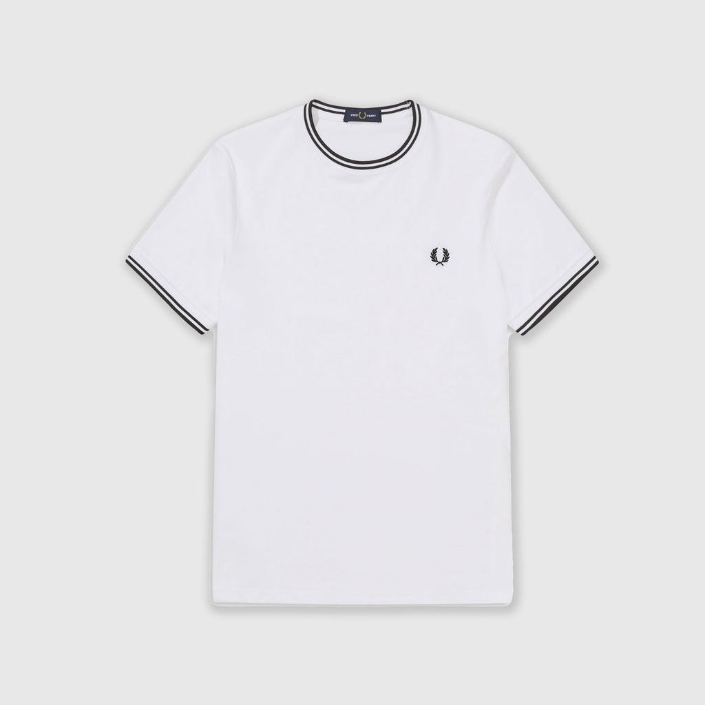 Fred Perry SS Twin Tipped Tee - White Front