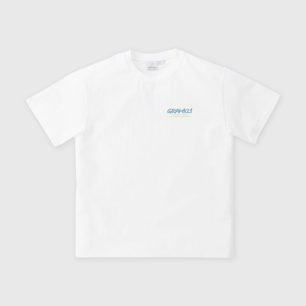 Gramicci Mountaineering Tee - White / Blue - Front