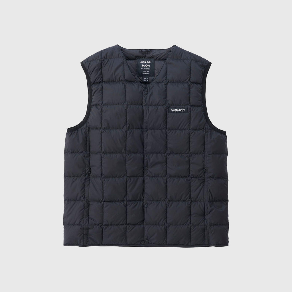 Taion / Gramicci Inner Down Vest - Black - Front