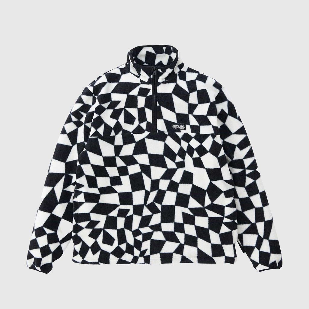 Gramicci Mock Neck Fleece - Black Check - Front