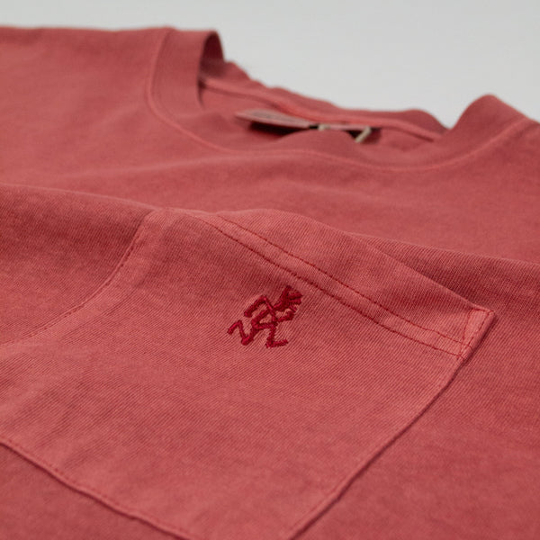 Gramicci One Point Tee - Dusty Red - Close Up