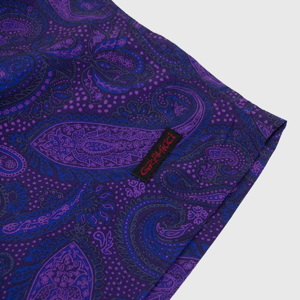 Gramicci Shell Packable Shorts - Purple Paisley - Close Up