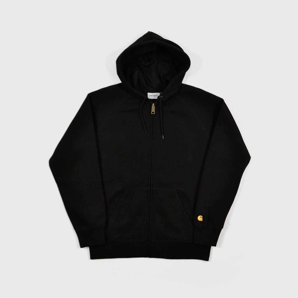 Carhartt Hooded Chase Jacket - Black / Gold Front View