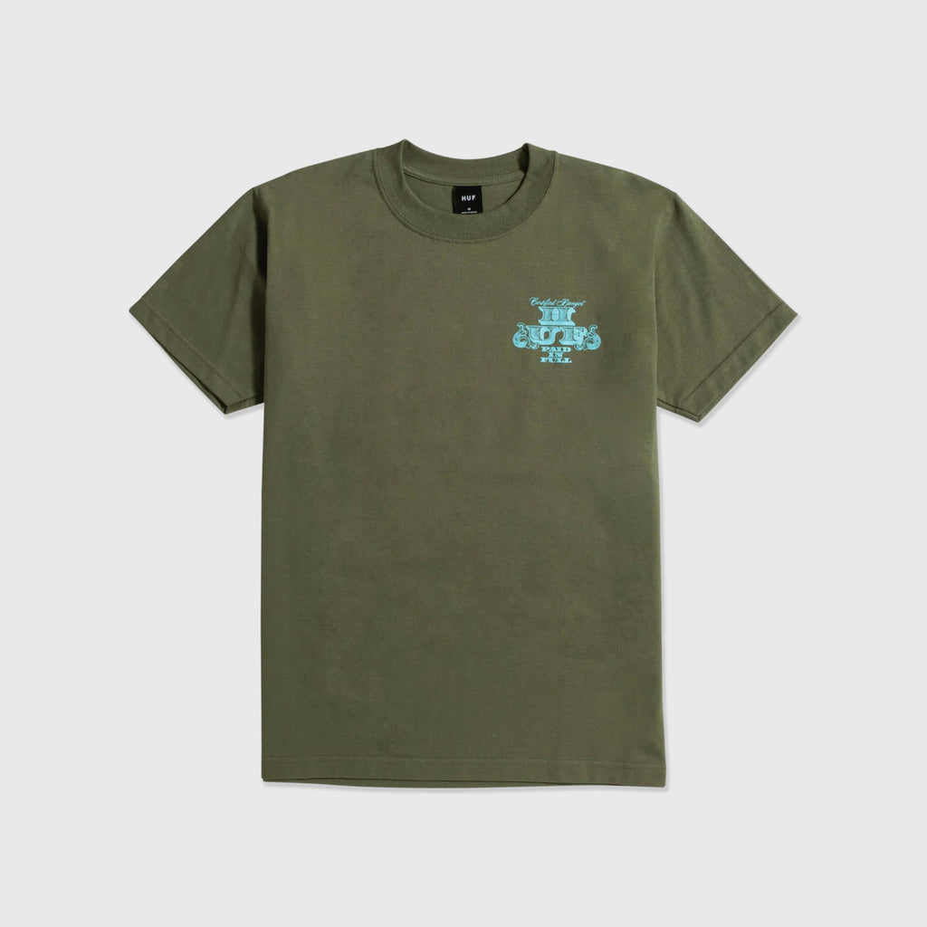 HUF Paid In Full Tee - Olive - Front
