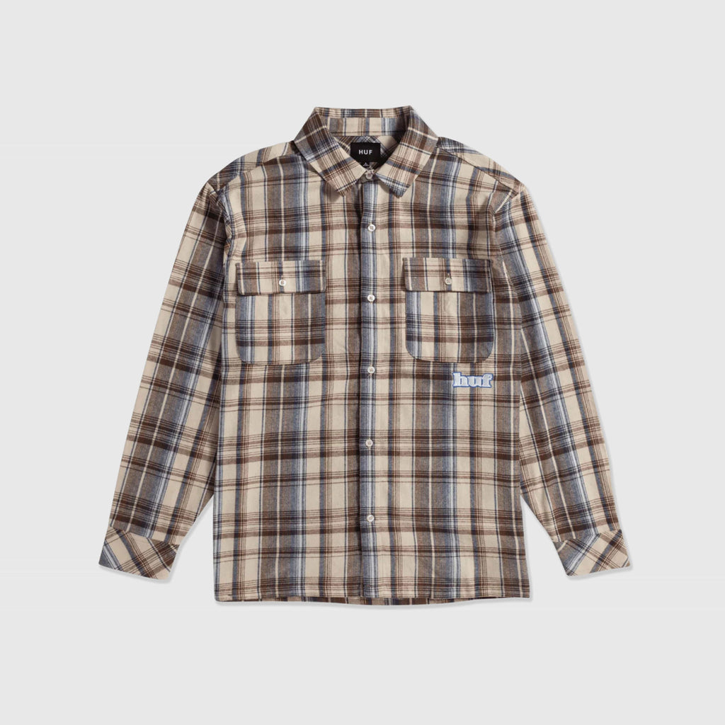 HUF Banks Flannel Shirt - Cream - Front