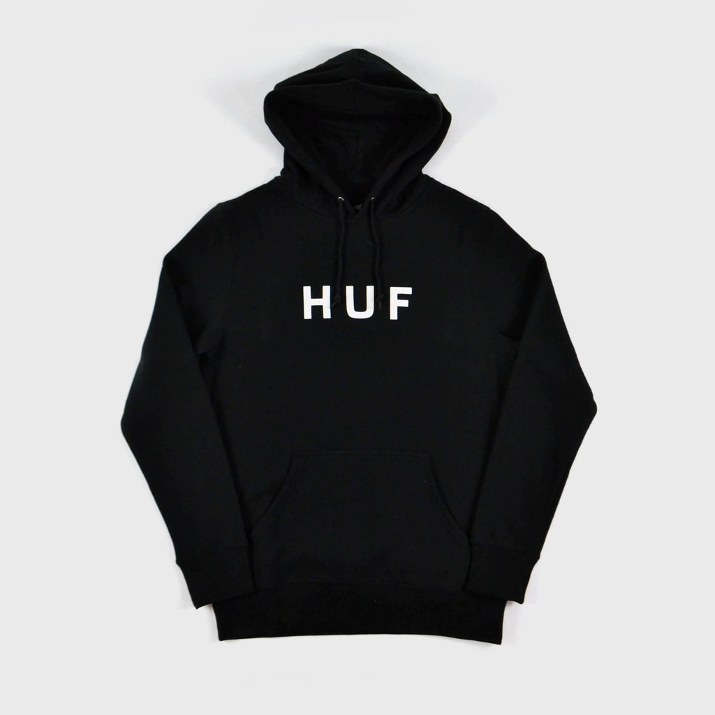 HUF Essentials OG Logo Hood - Black Front View