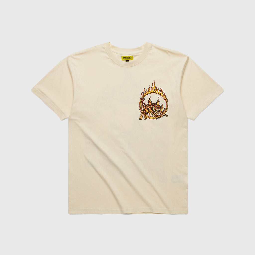 Market Man Eater T Shirt - Cream - Front