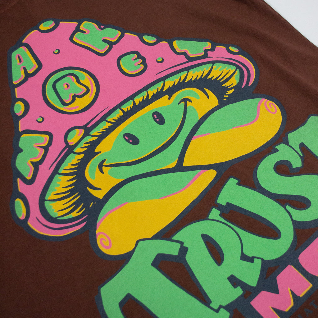Market Smiley Guide Tee - Acorn - Front Close Up