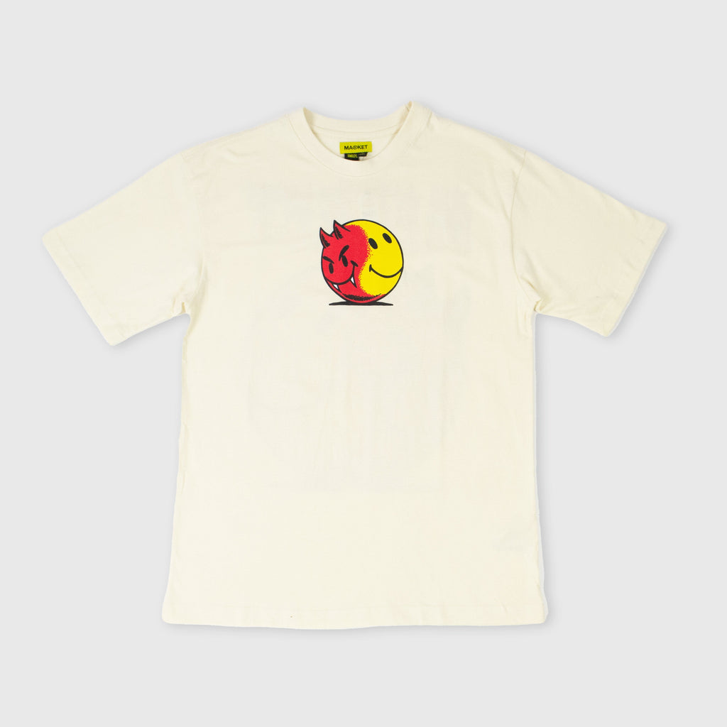 Market Smiley Good And Evil Tee - Cream - Front