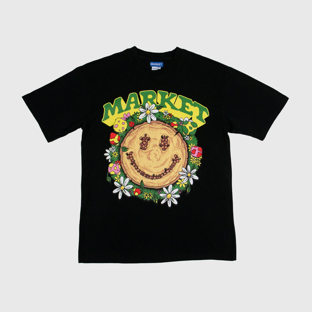 Market Smiley Decomposition Tee - Black - Front