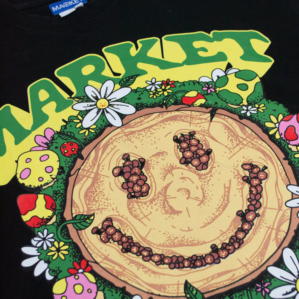 Market Smiley Decomposition Tee - Black - Front Close Up