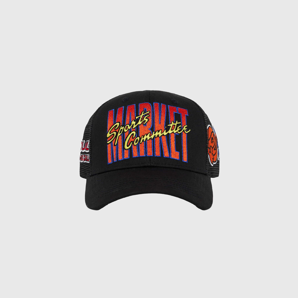 Market Sports Committee Trucker Hat - Black - Front