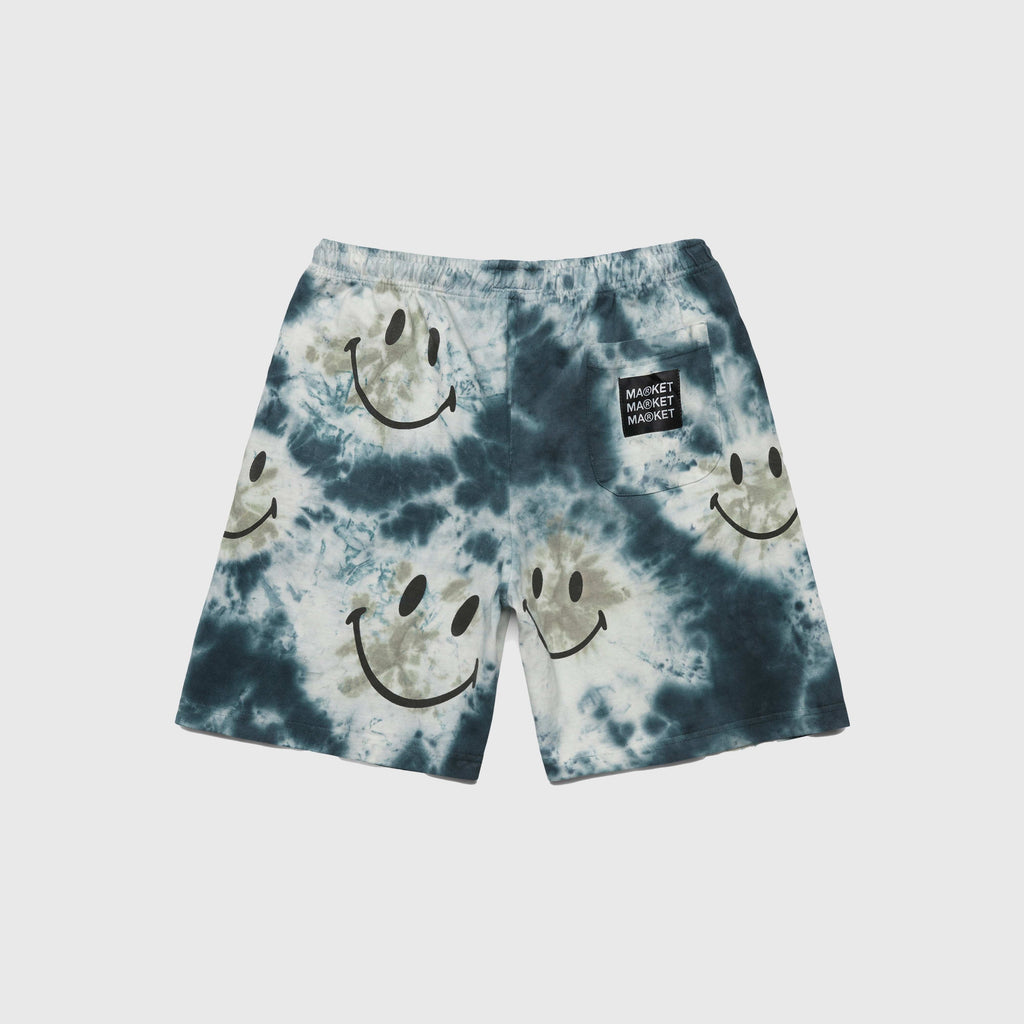Market Smiley Shibori Dye Shorts - Black - Back