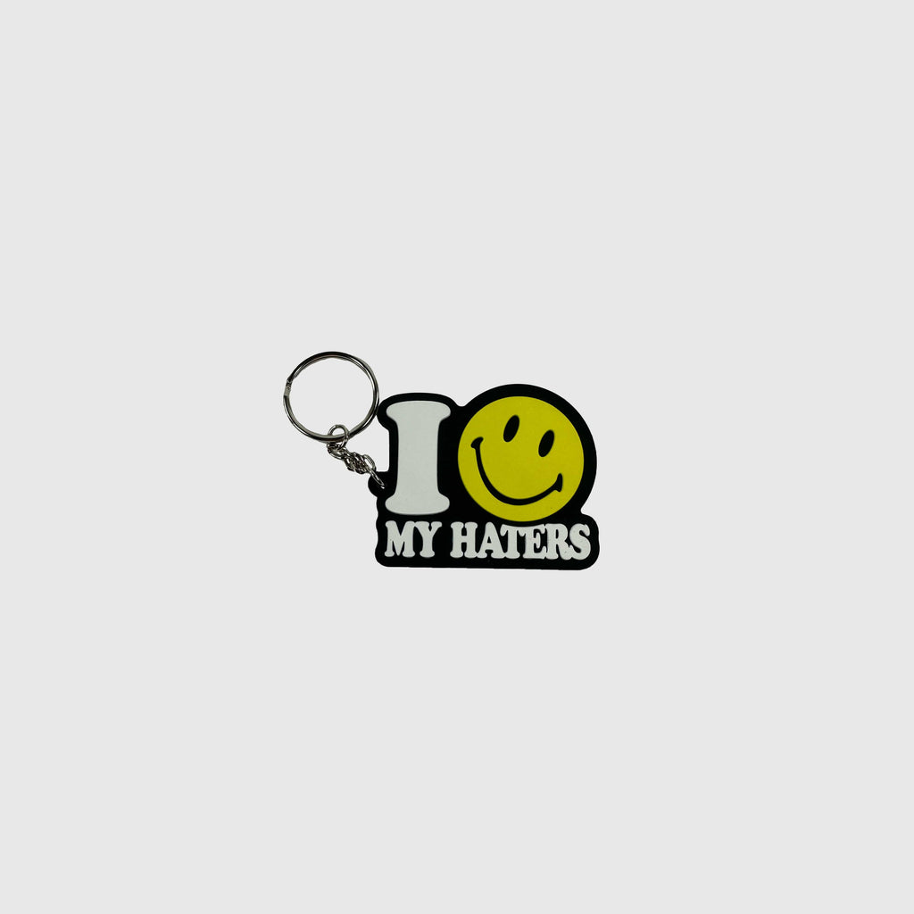 Market Smiley Haters Keychain - Black - Front