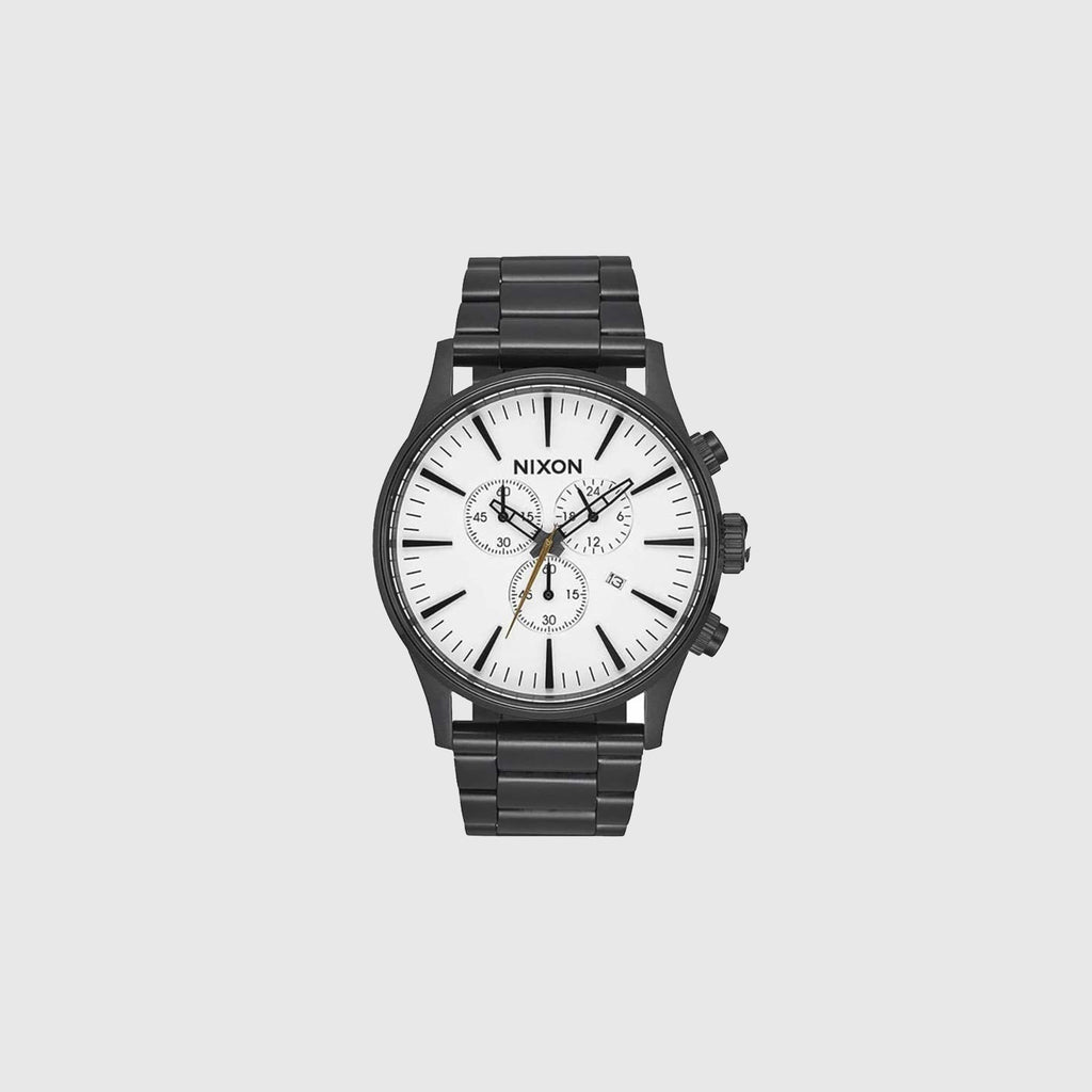 Nixon Sentry Chrono Watch - All Black / White - Watch Face