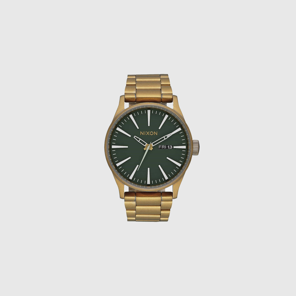 Nixon Sentry SS Watch - Palm Green / Brass - Watch Face