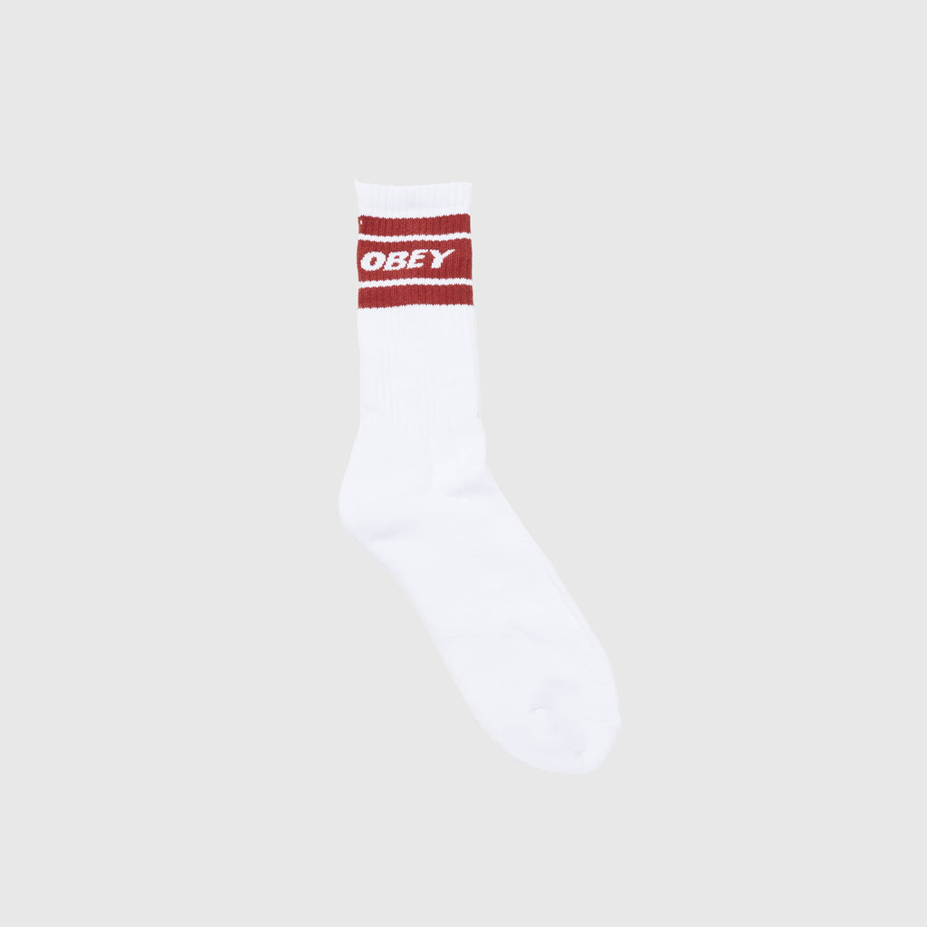 Obey Cooper II Socks - White / Hot Sauce