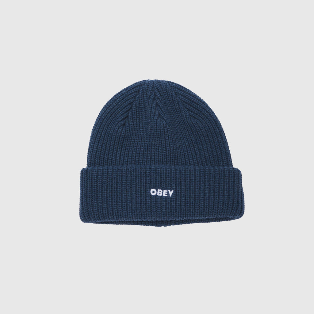 Obey Future Beanie - Deep Ocean Front With Logo