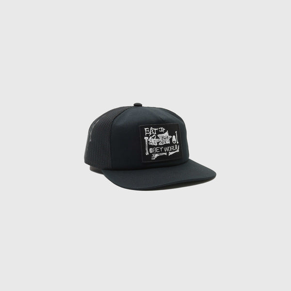 Obey World Trucker - Black - Front