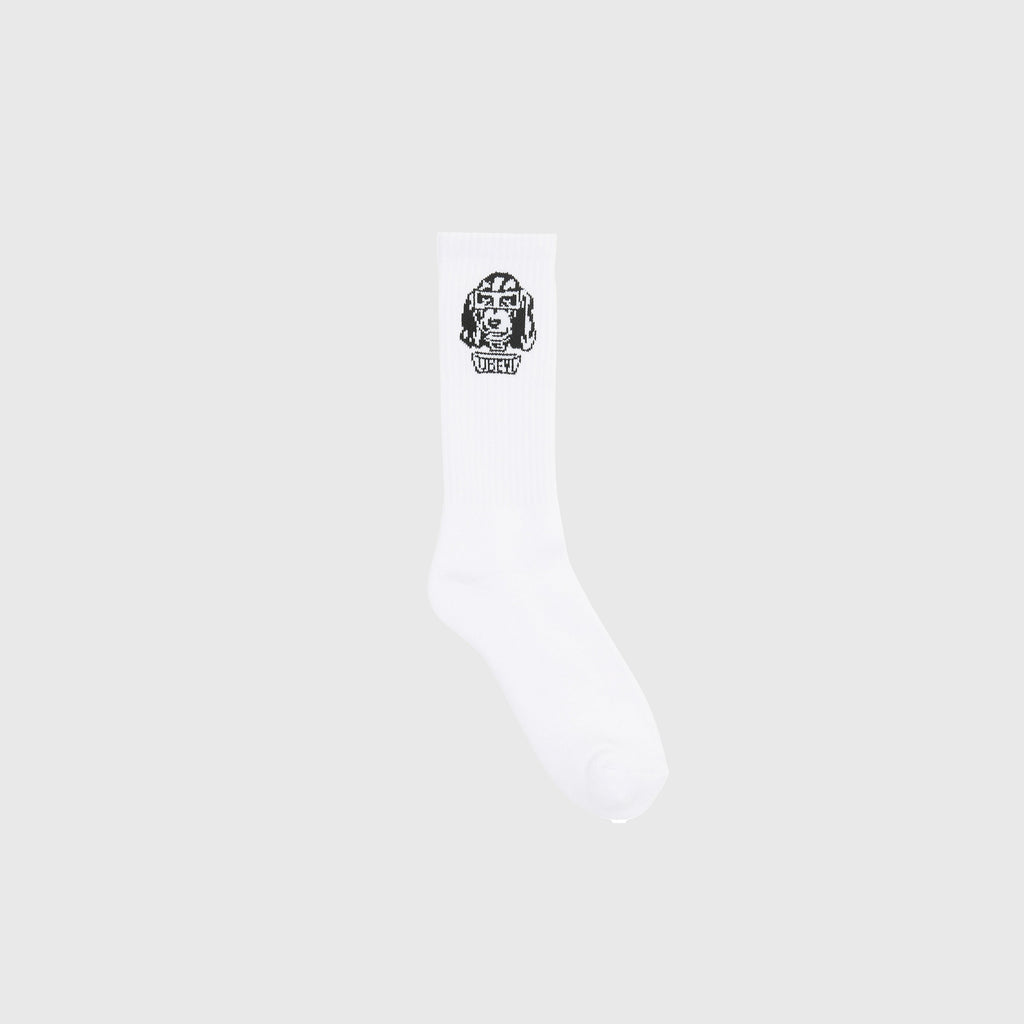 Obey Dog Socks - White