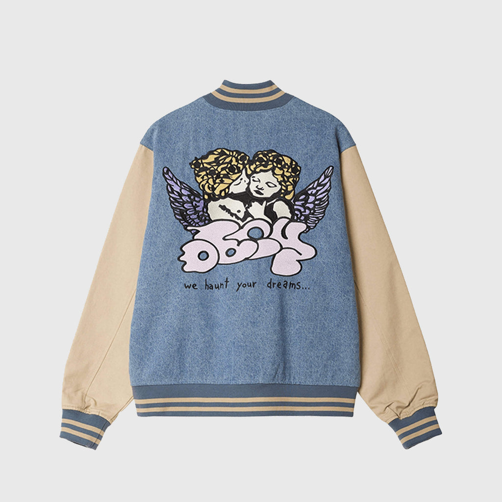 Obey Care Denim Varsity - Light Indigo Multi - Back