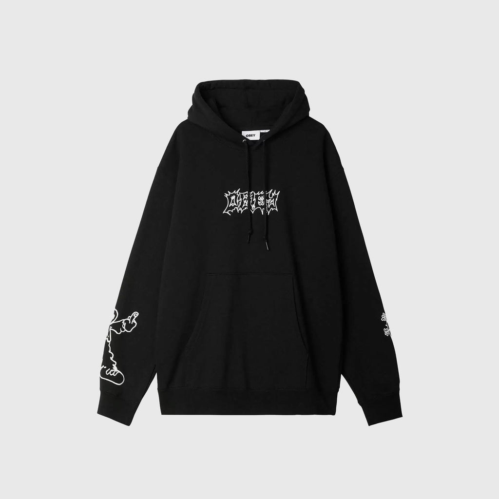 Obey Stomped Hood - Black - Front