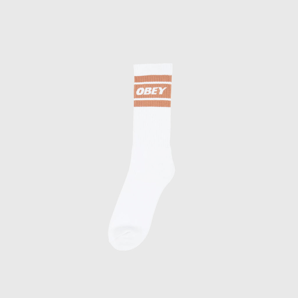 Obey Cooper II Socks - White / Brown Sugar 