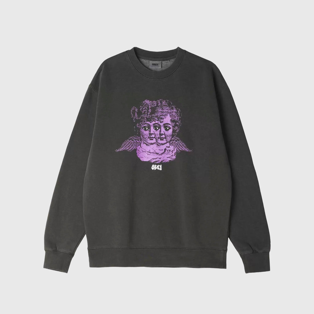 Obey Angel Vision Sweatshirt - Pigment Faded Black - Front