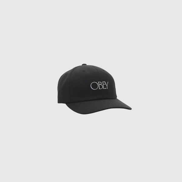 Obey Hedges 6 Panel Strap Back - Black - Front