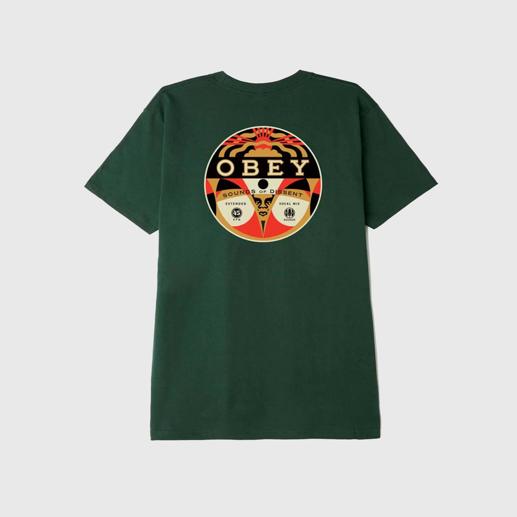 Obey Sounds Of Dissent 45 Tee - Forest Green - Back