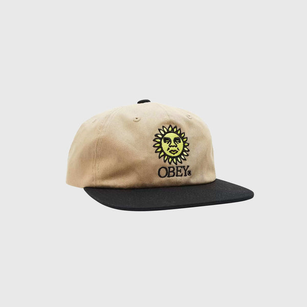 Obey Sunshine 6 Panel Snapback - Khaki Multi - Front